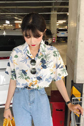 Short Sleeve Fresh Floral Blouse Shirt